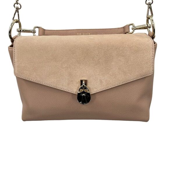 NWT Ted Baker Taupe Padlock Leather Handbag - Picture 5 of 16